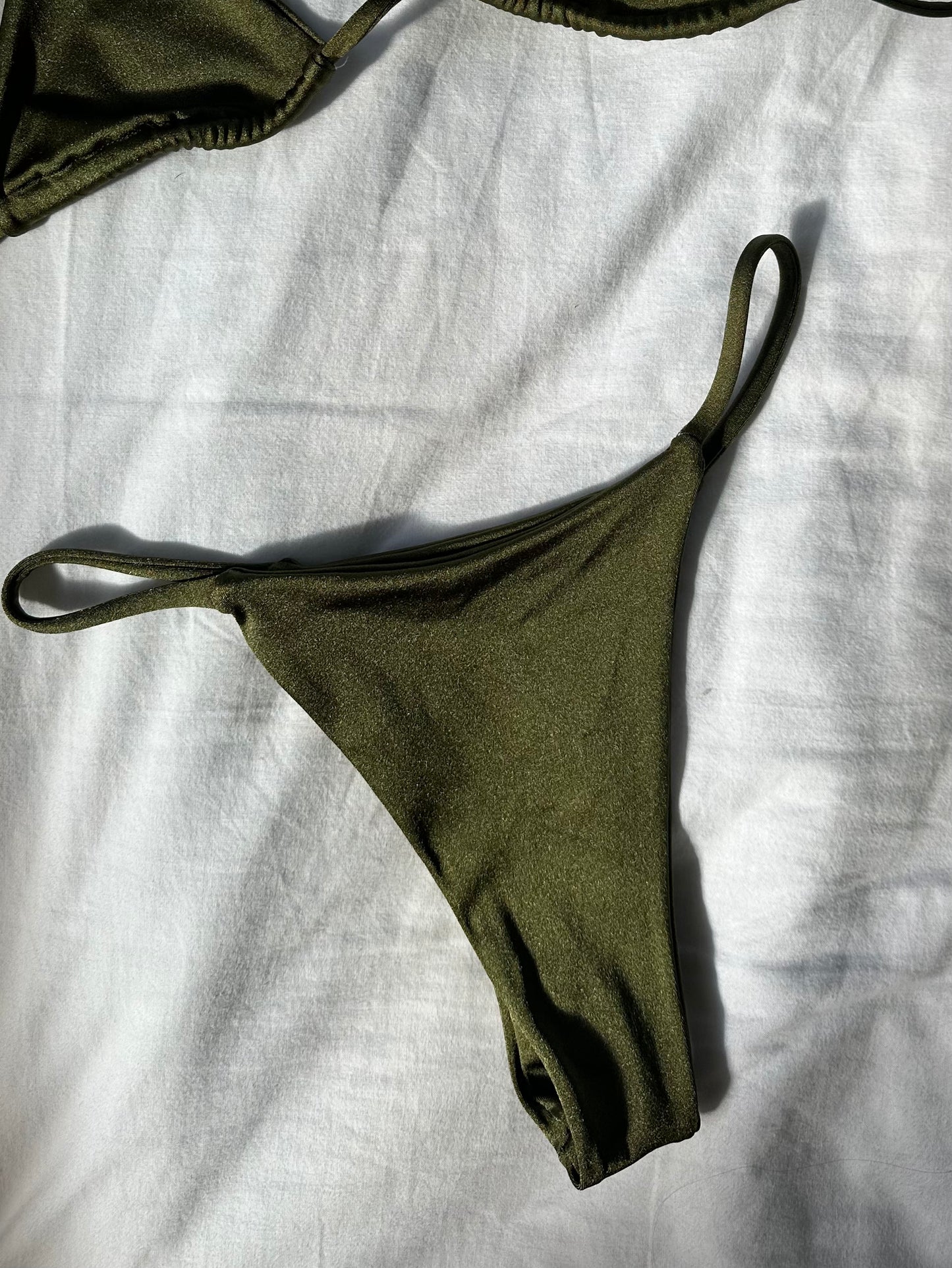 Olive thong bottoms