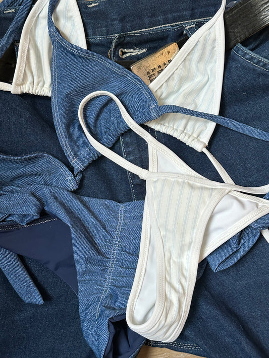 Blue jean triangle top