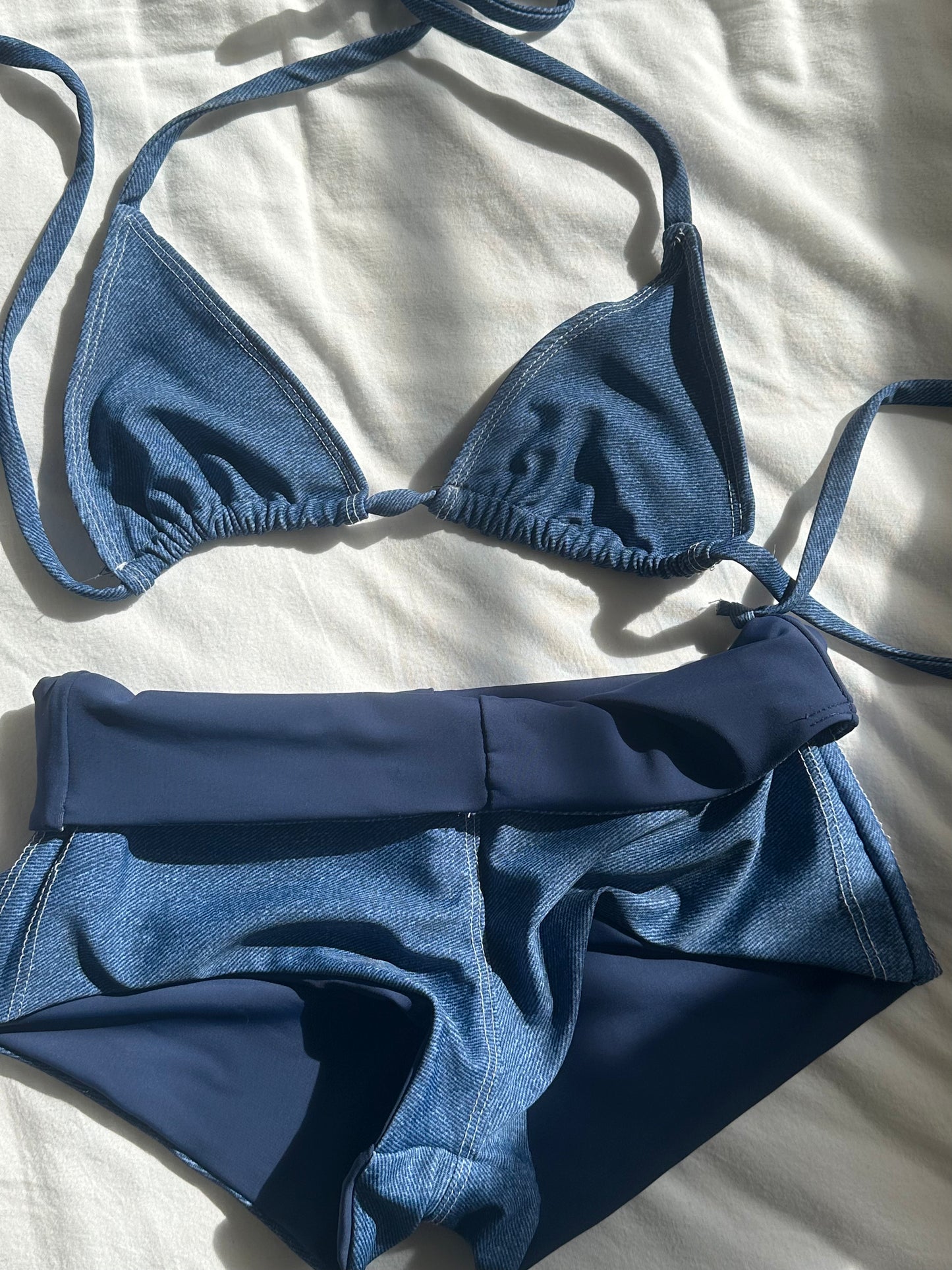 Blue jean boyshorts