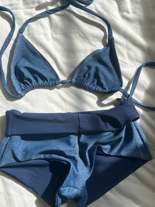 Blue jean boyshorts
